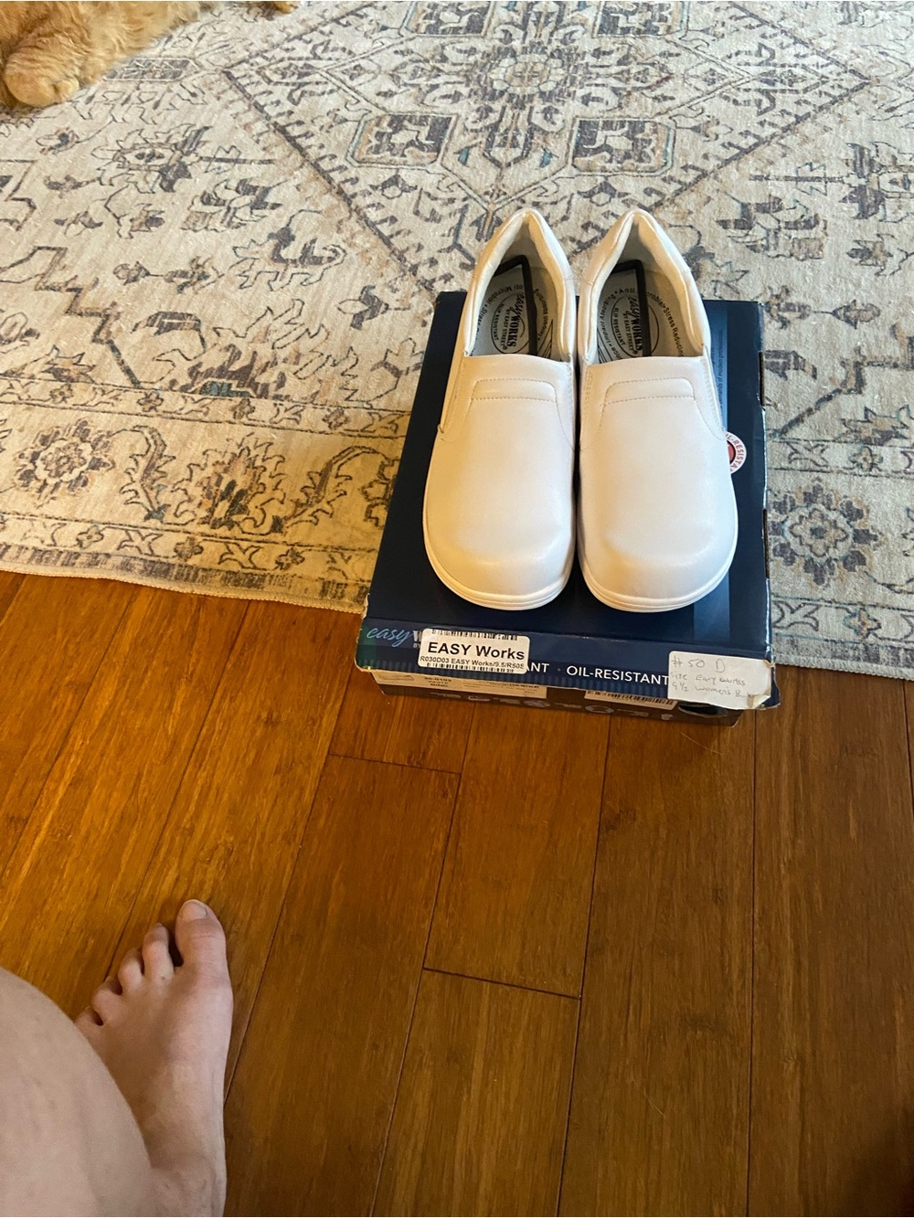 New in Box Women’s White Slip-On Work Sneakers